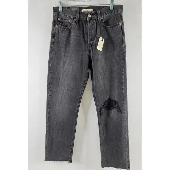 Levis Wedgie Straight Jeans Women’s 29x29 Button Fly Big E Black NWT List $108 - Picture 9 of 11